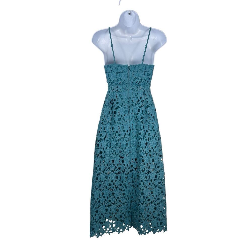 ASTR Dress Women Extra Small Teal Lace Midi Romantic Feminine Floral Fairy - Picture 11 of 15